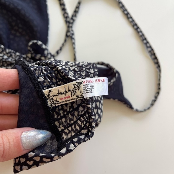 Free People Cassie Soft Bra Black Heart Print - XS - Picture 6 of 8
